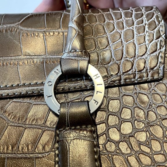Tommy Hilfiger Gold Crocodile Print Shoulder Bag (NWOT) - Picture 7 of 10